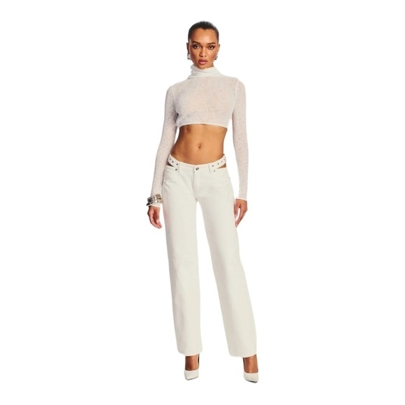 SER.OY.A. Christy Straight Leg in White NWT - Picture 1 of 5